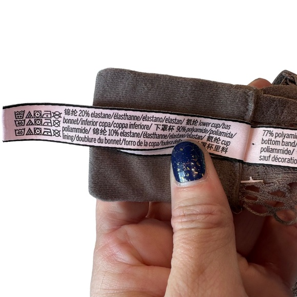 Victorias Secret Bra Women Bralette Lace Mesh Adjustable Straps Gray Extra Small - Picture 10 of 12